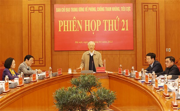 Tổng Bí thư Nguyễn Phú Trọng chủ trì Phiên họp thứ 21 Ban Chỉ đạo Trung ương về phòng, chống tham nhũng, tiêu cực 
